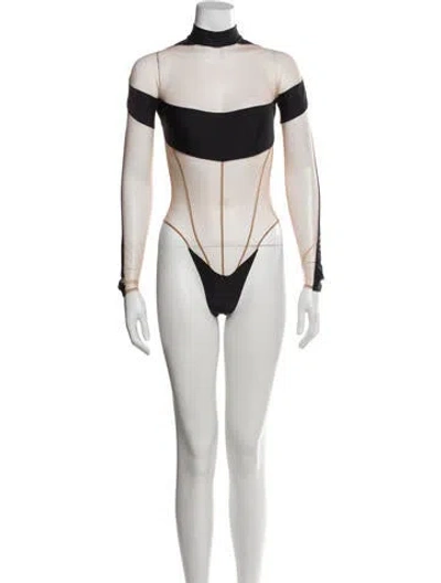 Pre-owned Mugler Striped Crew Neck Top