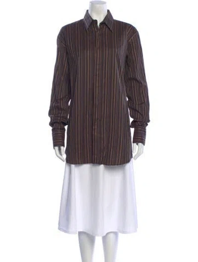 Pre-owned Mugler Striped Long Sleeve Shirt In Multi