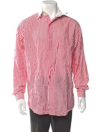 Pre-owned Mugler Striped Long Sleeve Shirt In Pink