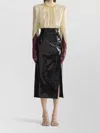 Mugler Structured Top High Neck Pleated Design In Multi