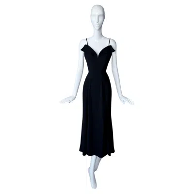Pre-owned Mugler Stunning Thierry  Gown Fw 1998 Sculptural Black Dress