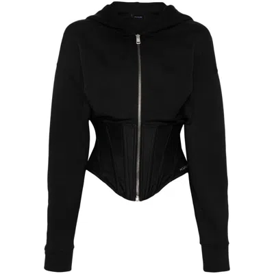 Mugler Black Corseted Hoodie