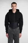 Mugler Corseted Hoodie In Black