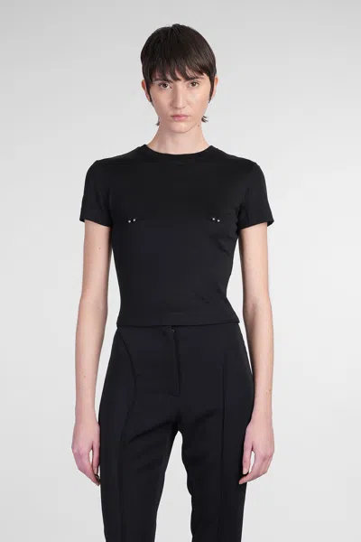 MUGLER T-SHIRT IN BLACK COTTON