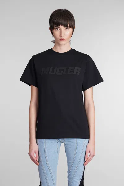 MUGLER T-SHIRT IN BLACK COTTON