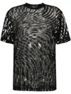 Mugler Women's Flocked Star Mesh T Shirt In Black