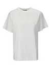 Mugler Crew Neck Jersey Top With Short Sleeves And Straight Hem In White