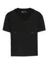 Mugler Cropped Tshirt Embellished Embellishments In White