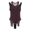 Mugler Semi-transparent Layered Jumpsuit In Purple