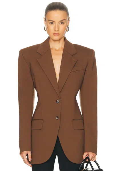 Mugler Tailored Blazer In Brown
