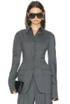 Mugler Tailored Blazer In Gray