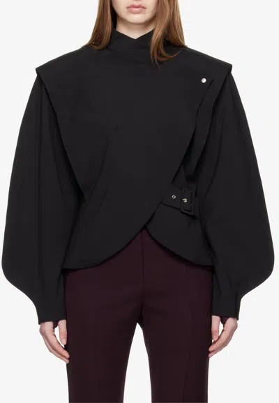 Mugler Tailored Buckle-fastening Jacket In Black