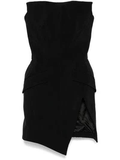 Mugler Tailored Bustier Dress In Black