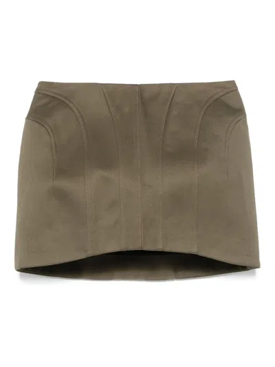 Mugler Tailored Mini Skirt In Green
