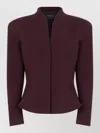 Mugler Tailored Wool Jacket Structured Shoulders In Purple