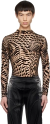 Mugler Star High-neck T-shirt In Animal Print