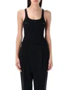 Mugler Pierced Bodysuit In Black