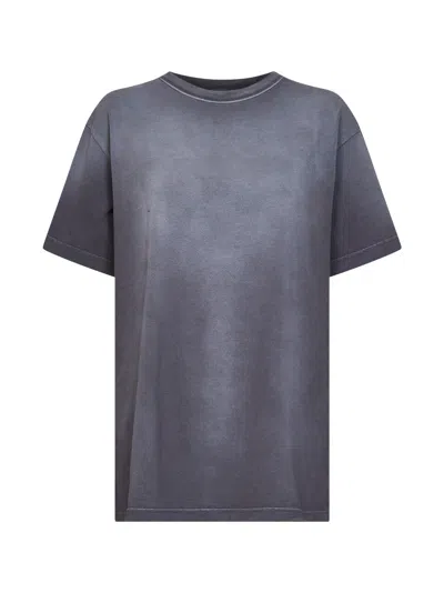 Mugler Taupe Cotton Jersey Logo T-shirt In Gold