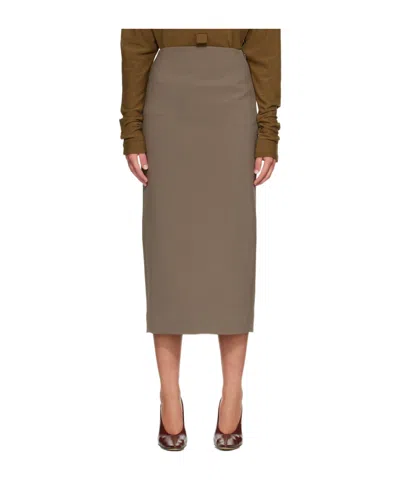Mugler Taupe Pencil Skirt