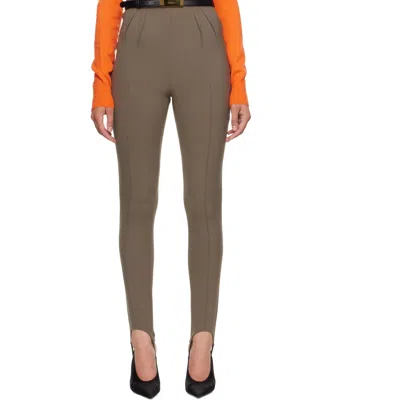 Mugler Taupe Tailored Leggings In 7002mole