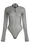Mugler Technical Fabric Bodysuit In Black