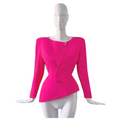 Pre-owned Mugler Thethierry  Lighnting Blazer 1988 1989 "les Infernales" Pink Zigzag Jacket