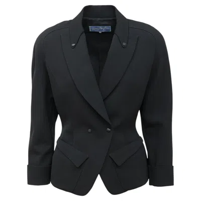 Pre-owned Mugler Thierry  1980's - 90's Black Wool Peak Lapel Blazer