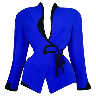 Pre-owned Mugler Thierry  1987 Rare Archival Electric Blue Jacket