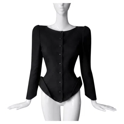 Pre-owned Mugler Thierry  1989 Dramatic Sculptural Avant- Garde Jacket Top In Black