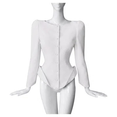 Pre-owned Mugler Thierry  1989 Dramatic Sculptural Avant- Garde Jacket Top In Gray