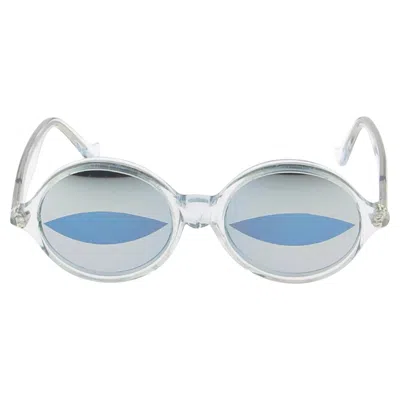Pre-owned Mugler Thierry  1990s Unisex Round Sunglasses With Mirrored Lenses In Gray