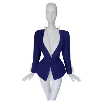 Pre-owned Mugler Thierry  1993 Jacket Rare Sculptural Dramatic Collar In Gray