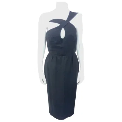 Pre-owned Mugler Thierry  Black Cotton Pique Wave Dress
