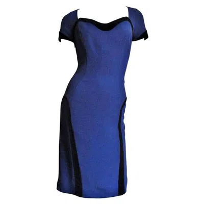 Pre-owned Mugler Thierry  Color Block Dress In Purple