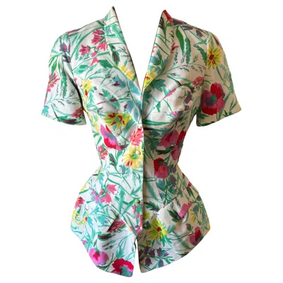 Pre-owned Mugler Thierry  Couture Floral Sculpted Jacket – Spring/summer 1997 –runway Piece In Gray