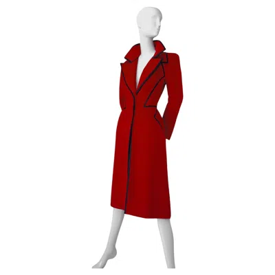 Pre-owned Mugler Thierry  Couture Fw 2001 Coat Red Black Angora Jacket Leather