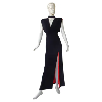 Pre-owned Mugler Thierry  Couture Old Hollywood Glamour 30's Style Dress Gown In Black
