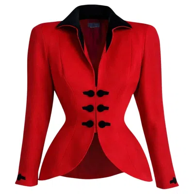 Pre-owned Mugler Thierry  Fw 1993 Rare Red Archival Runway Jacket