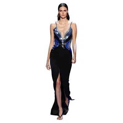 Pre-owned Mugler Thierry  Glitter Goddess Entrance Dress Gown Nwt Sold Out In Black