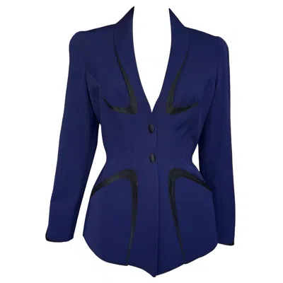 Pre-owned Mugler Thierry  Incredible Classic Design Hourglass Blazer Fr38 In Purple