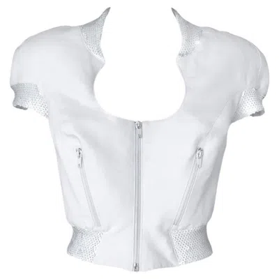 Pre-owned Mugler Thierry  Japanese Style Sequin Embellished Crop Jacket In Gray