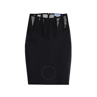 Mugler Thierry  Ladies Black Corset Mini Skirt