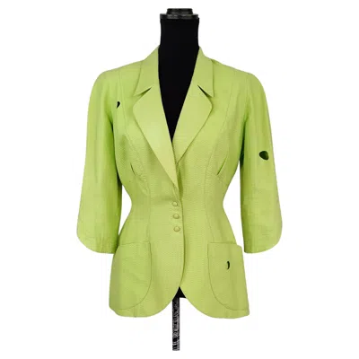 Pre-owned Mugler Thierry  Light Green Cotton Jacket, 1980s Vintage