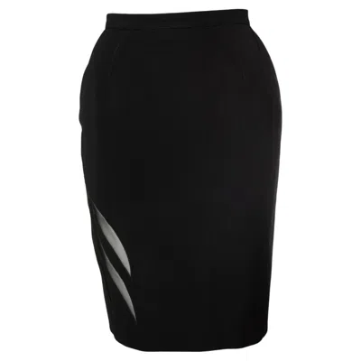 Pre-owned Mugler Thierry , Mini Skirt With Sheer Details In Black