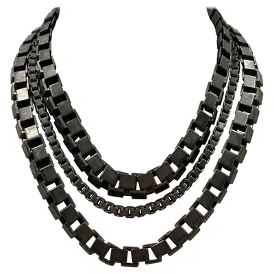 Pre-owned Mugler Thierry  Multi-strand Silver-tone Necklace 1980