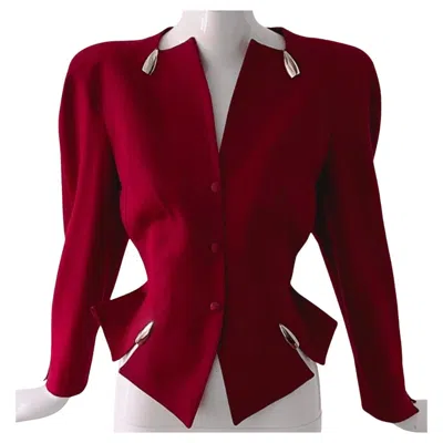 Pre-owned Mugler Thierry  Red Silver Bullet Blazer Jacket Hiver Buick Collection Fw 1989