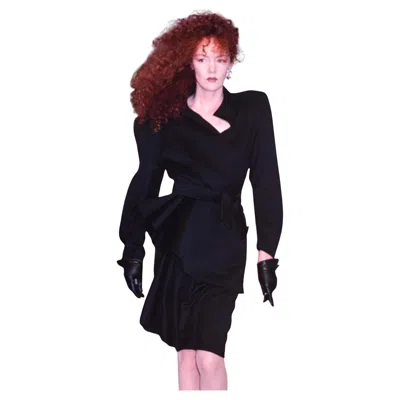 Pre-owned Mugler Thierry  Sculptural Ensemble Ss 1987 Black Suit Dress