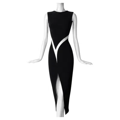 Pre-owned Mugler Thierry  Sculptural Runway Dress Ss 1999 In Black