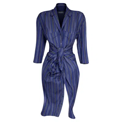 Pre-owned Mugler Thierry  Shirt Dress Summer Blouse In Purple