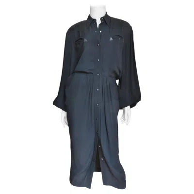 Pre-owned Mugler Thierry  Shirtwaist Dress In Black
